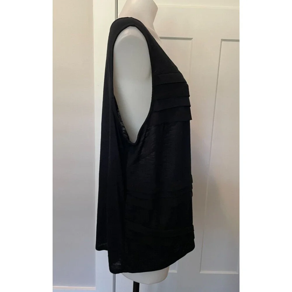 COLDWATER CREEK Womens Knit TOP Sleeveless BLACK Size 2X 20W-22W